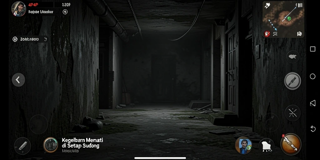 Gameplay menegangkan dalam 4P4P dengan suasana Horror yang kental.