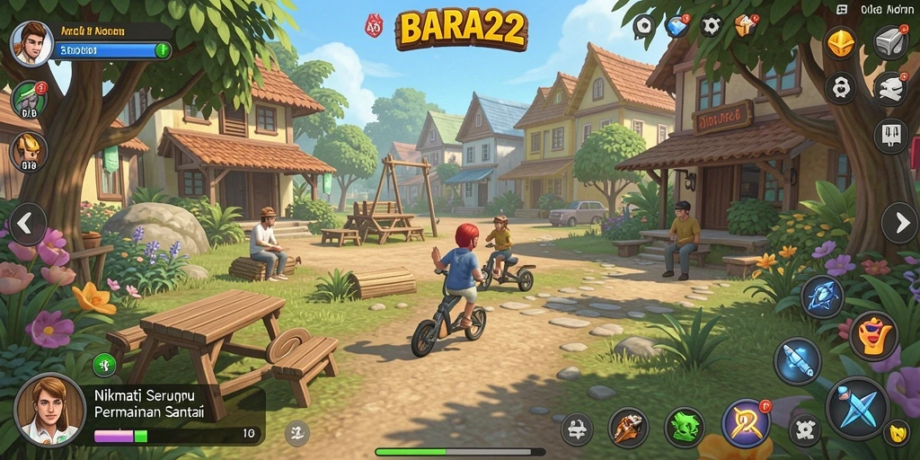 Tangkapan layar menunjukkan gameplay seru BARA22 yang penuh warna.