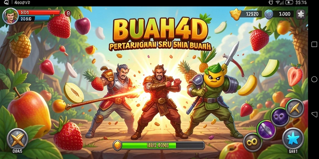 Tampilan gameplay BUAH4D yang penuh aksi dan karakter menarik.