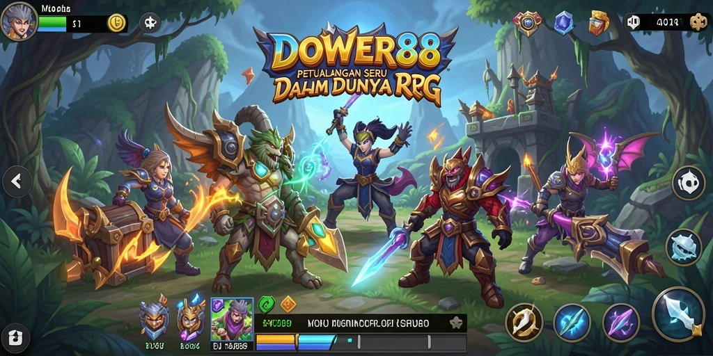 Tangkapan layar DOWER88 menampilkan aksi seru dalam pertempuran RPG.