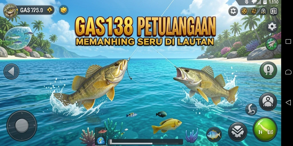 Tampilan gameplay seru saat memancing di laut dalam GAS138.