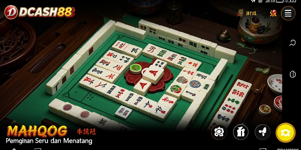 Tampilan gameplay seru dari IDCASH88 dengan ubin Mahjong berwarna-warni.