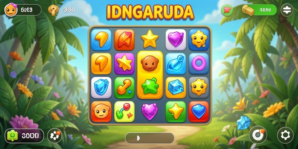 Tampilan gameplay Match-3 yang seru dan menarik dari IDNGARUDA.