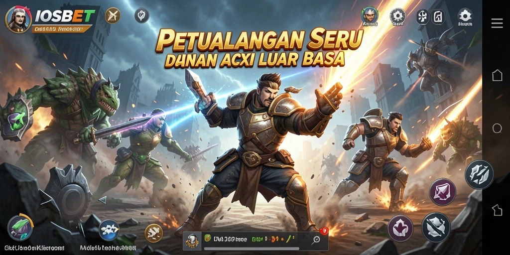 Tangkapan layar menunjukkan aksi menegangkan dalam game IOSBET.