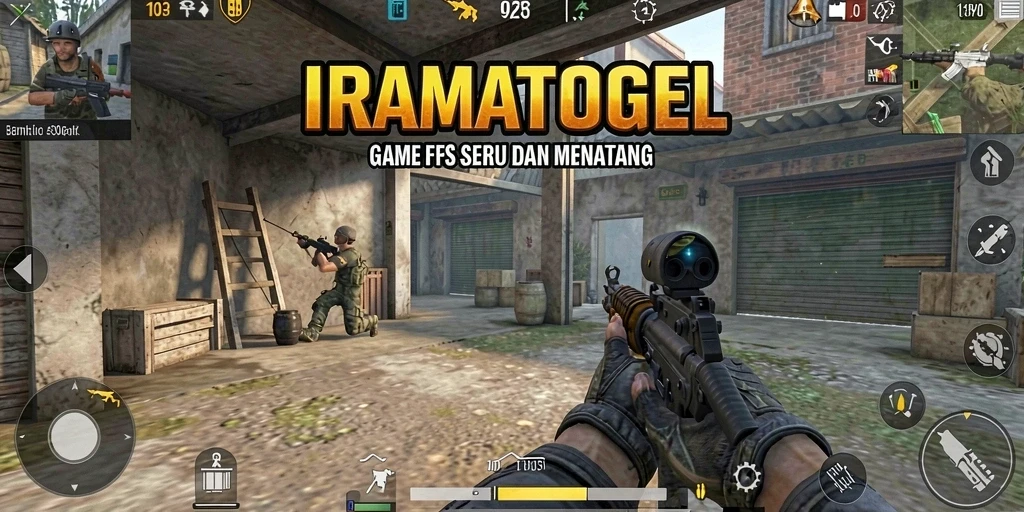 Screenshot gameplay IRAMATOGEL menampilkan aksi tembak-menembak yang intens.