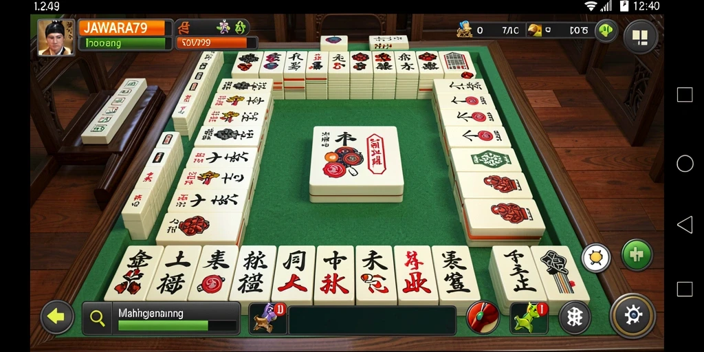 Screenshot menunjukkan gameplay menarik dari JAWARA79 Mahjong.