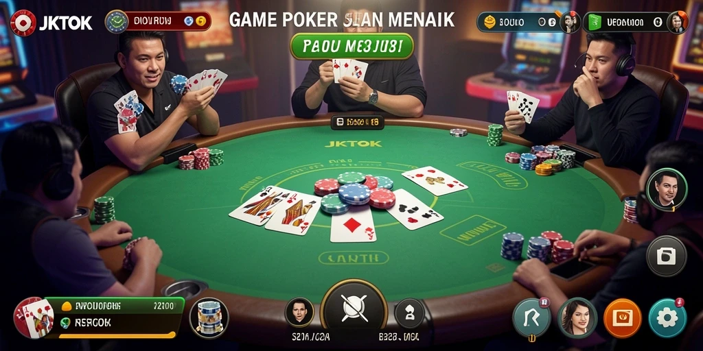 Screenshot gameplay menarik dari JKTOK yang menampilkan momen bermain Poker.