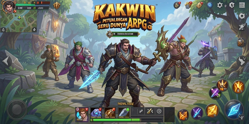 Screenshot KAKWIN menampilkan aksi pertempuran epik di dunia ARPG.
