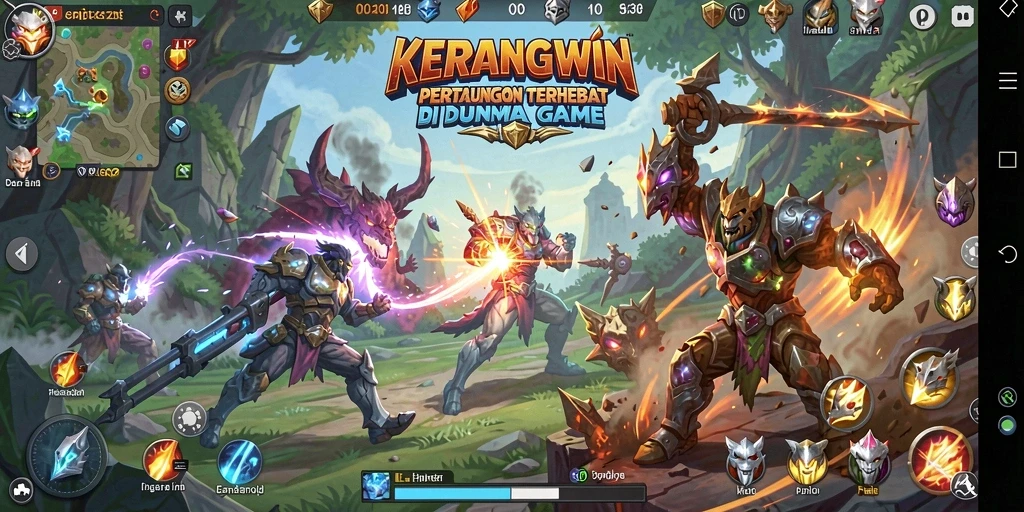 Tampak seru: karakter bertarung dengan gerakan spektakuler di KERANGWIN.