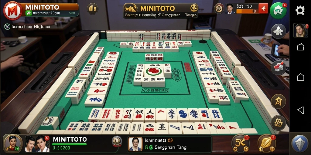 Tampilan menawan dari gameplay <strong>MINITOTO</strong> dengan ubin Mahjong berwarna.