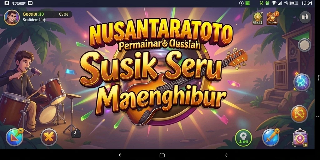 Tangkapan layar gameplay menampilkan aksi musik yang seru.