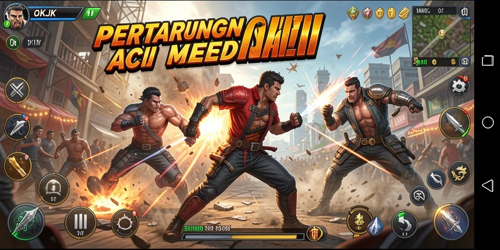 Tampilan gameplay OKJK yang menegangkan dan penuh aksi.