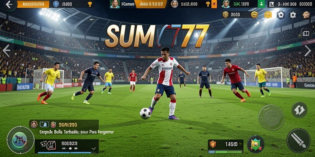 Tampilan gameplay SUMO777 dengan aksi sepak bola yang mendebarkan.