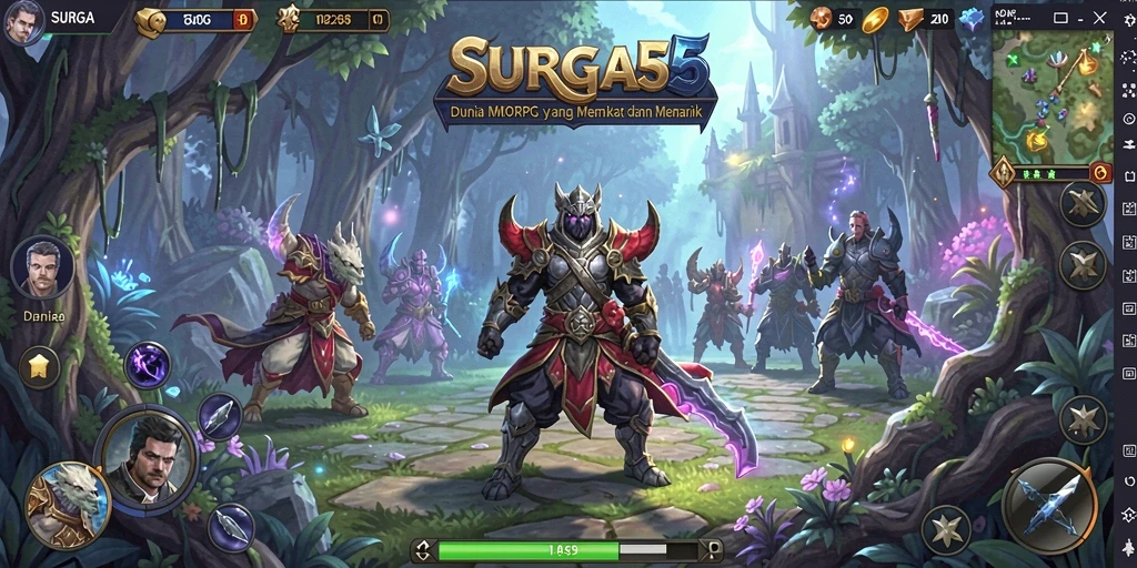 Tampilan gameplay <strong>SURGA55</strong> yang menampilkan aksi seru dalam dunia MMORPG.