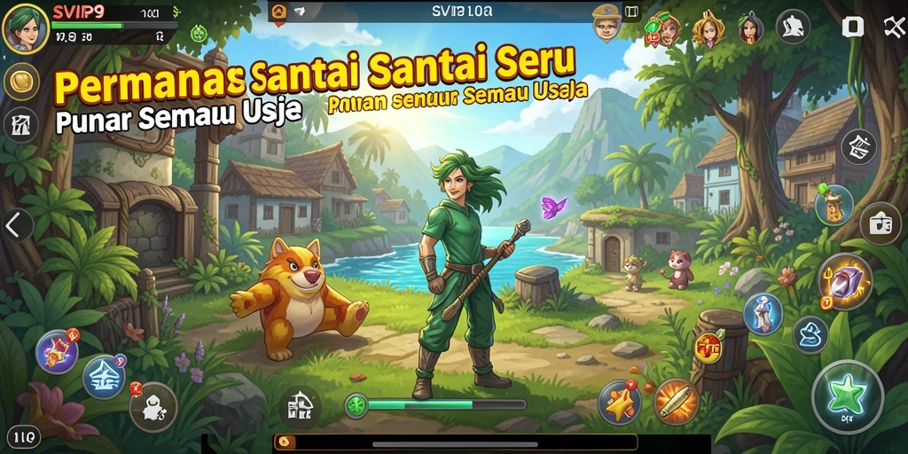 Tampilan gameplay seru dari SVIP9 dengan warna-warni menarik.