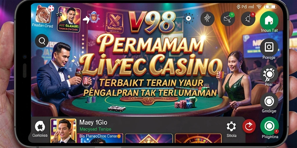 Tampilan gameplay menarik dalam aplikasi Live Casino V98.